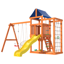 Детская площадка Fun Land с сеткой стенкой и плетенным креслом