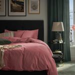 Комплект постельного белья IKEA ANGSLILJA (ЭНГСЛИЛЯ), Односпальный, Темно-розовый, 150x200, 50x80 см