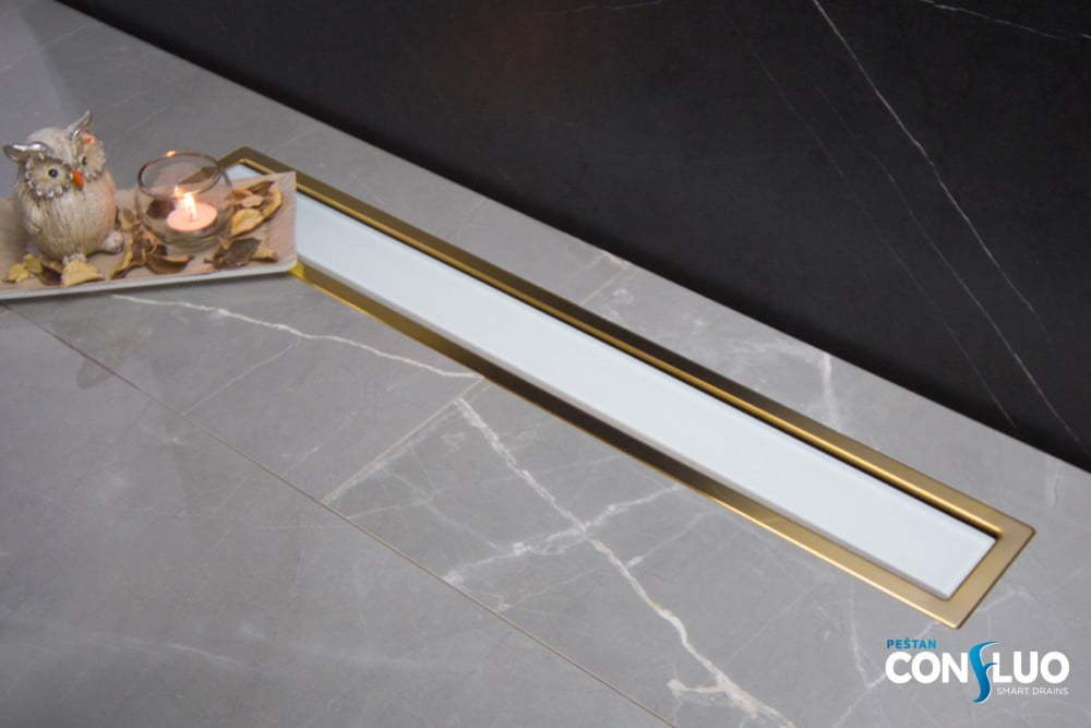 Душевой лоток Pestan Confluo Premium Line 850 White Glass Gold