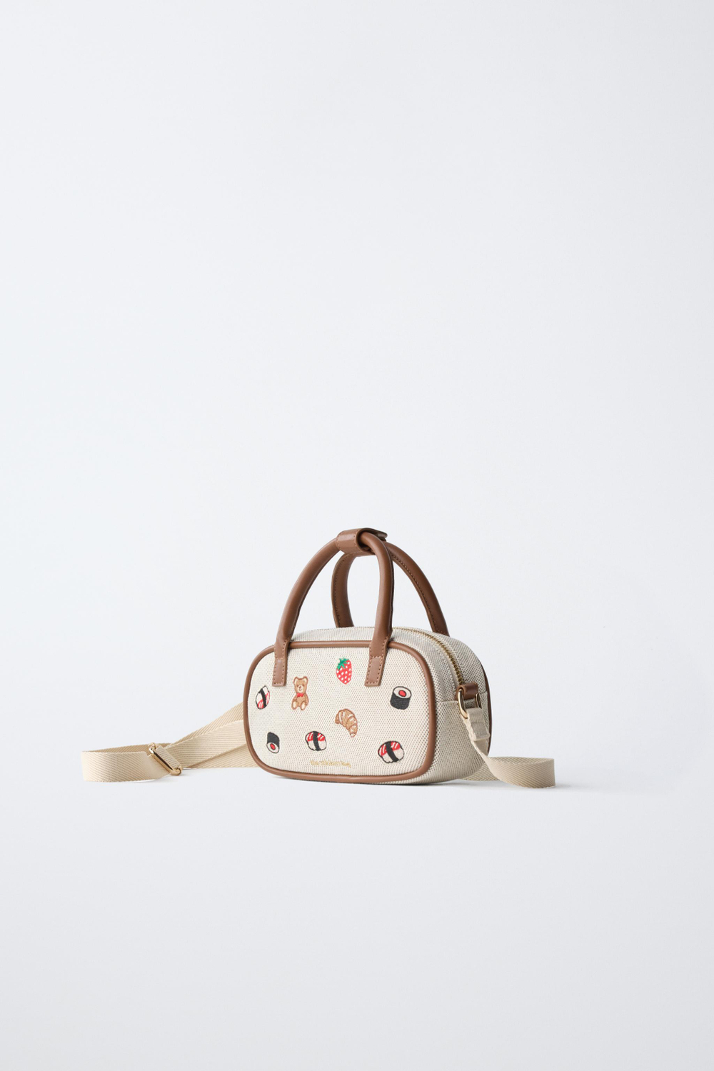 ZARA СУМКА С ВЫШИВКОЙ, КОРИЧНЕВЫЙ