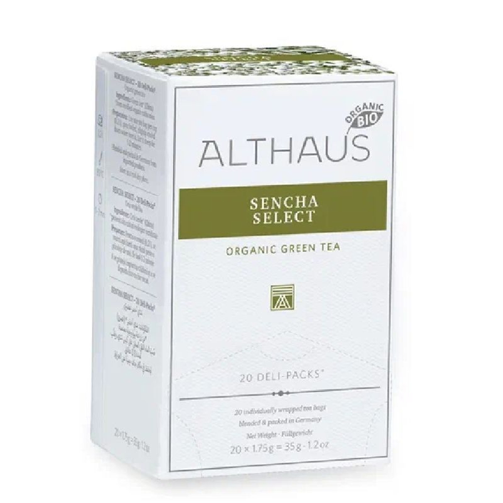 Althaus Sencha Select Organic, Изысканная Сенча Deli Pack чай зеленый в пакетиках, 20 шт