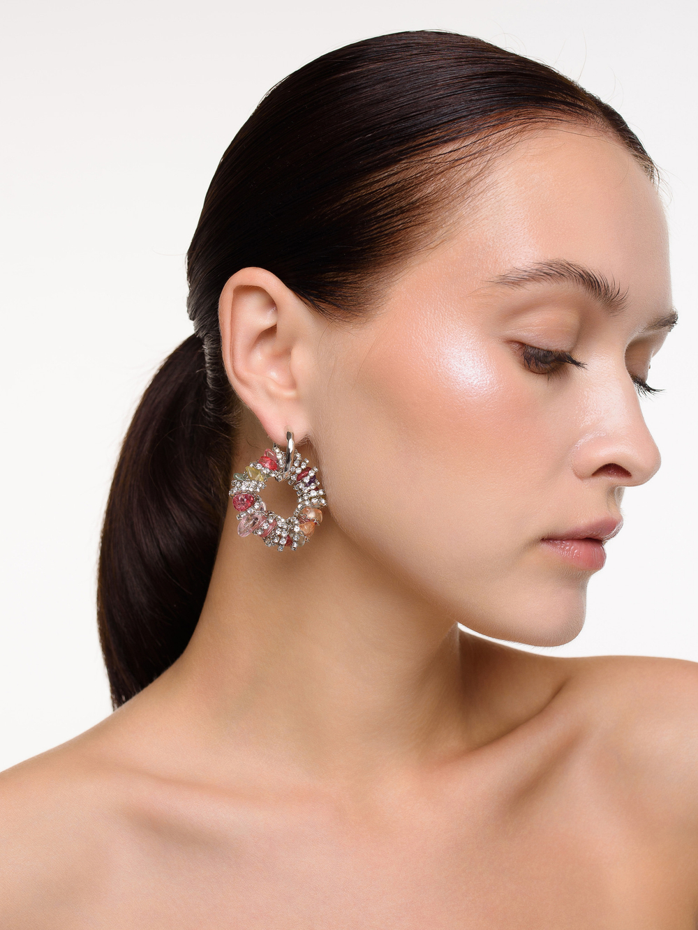 Серьги микс камней