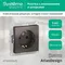 Розетка с заземлением и защитными шторками Systeme Electric AtlasDesign Мокко ATN000645