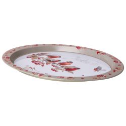 ПОДНОС СЕРВИРОВОЧНЫЙ AGNESS "СНЕГИРИ" ОВАЛЬНЫЙ 39,5*29*1,7 СМ