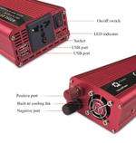 Инвертор 12V-220V 2600W красный розетка универсальная Lvyuan