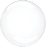Шар (24''/61 см) Сфера 3D, Deco Bubble (синяя упаковка), Прозрачный, Кристалл, 1 шт.