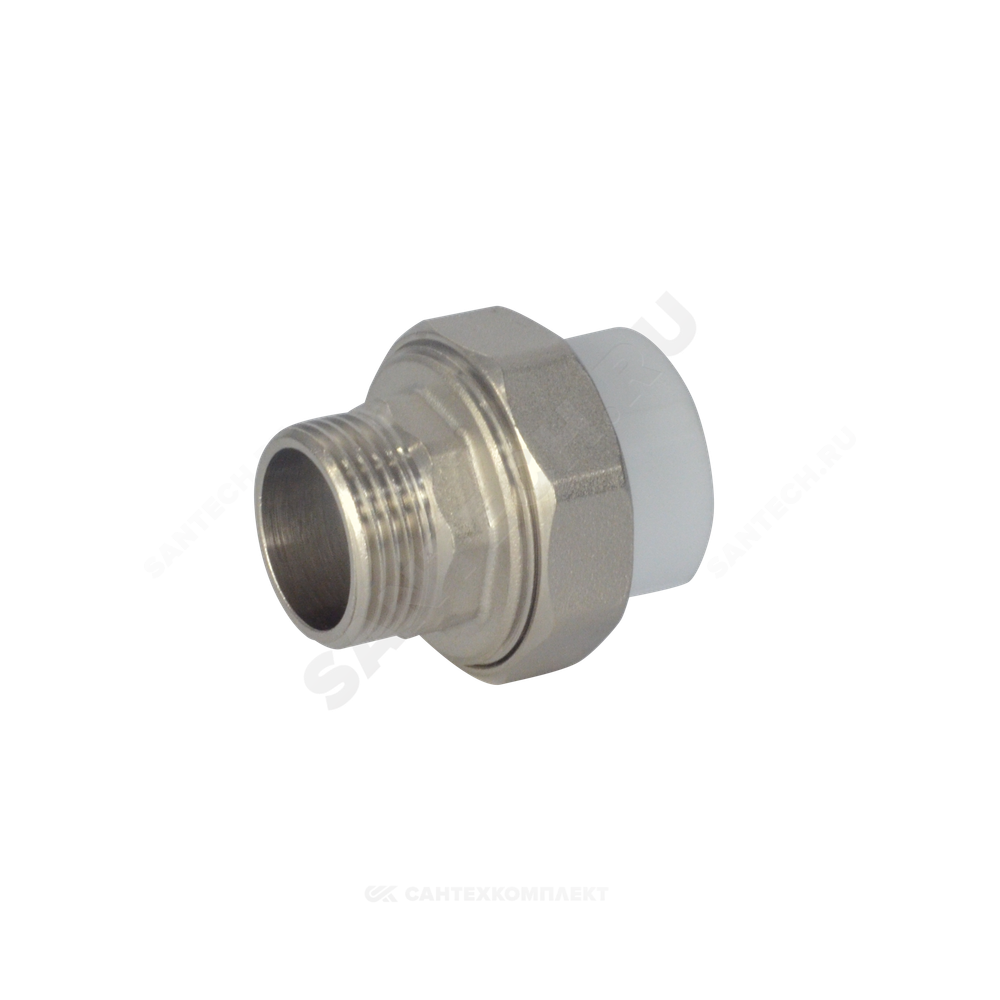 Муфта PP-R комбинированная разъемная белая Дн 20х1/2" НР VALFEX 10156015