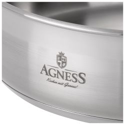 СКОВОРОДА AGNESS PROFESSIONAL 22Х6 СМ, 2,1 Л ВЫСОКОКАЧЕСТВЕННАЯ НЕРЖ СТАЛЬ 18/10 ИНДУКЦИОННОЕ ДНО