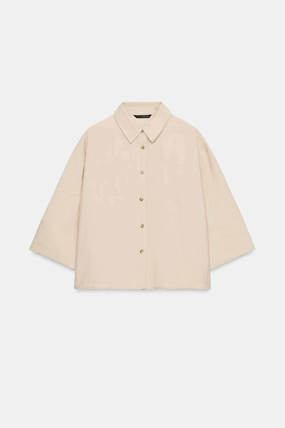 УКОРОЧЕННАЯ РУБАШКА С ШИРОКИМИ РУКАВАМИ — ZARA