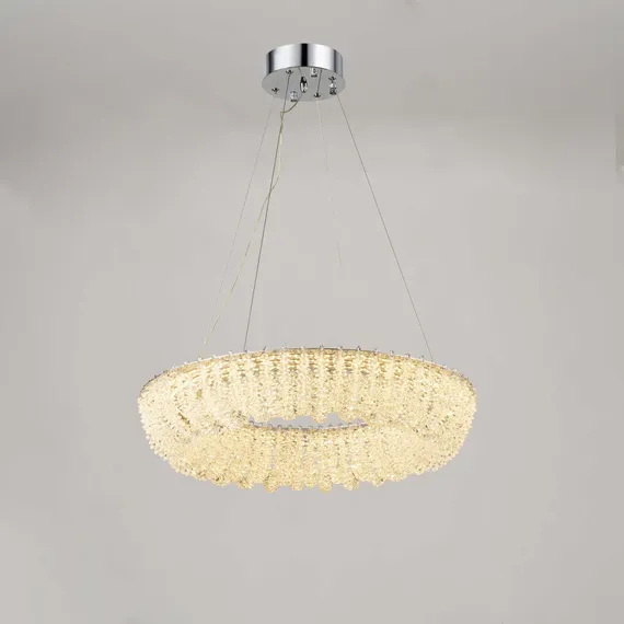 Люстра подвесная светодиодная NewRgy NW102L-ф600*H120(1200) CHROME, 204 Вт, хромированная