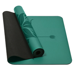 Каучуковый коврик для йоги Lotus Dark Green 185*68*0,5 см нескользящий