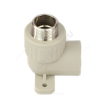 Угольник PP-R комбинированный серый Дн 25х3/4" НР с креплением VALFEX 10121125Г