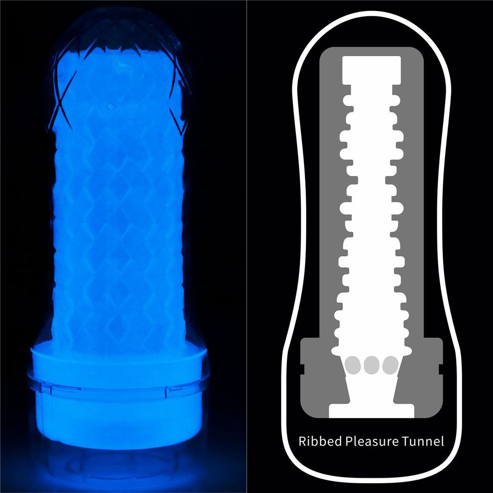 Светящийся в темноте мастурбатор Lumino Play Masturbator Ribbed (Цвет: белый)