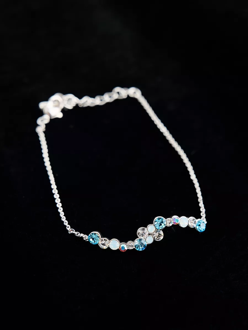 Браслет Млечный путь с голубыми кристаллами Swarovski