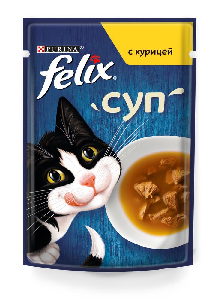 Влажный корм для кошек Felix Суп с курицей 48 г Влажный корм для кошек Felix Суп с курицей 48 г