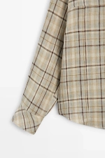 Рубашка из 100% льна в клетку на пуговицах - MASSIMO DUTTI