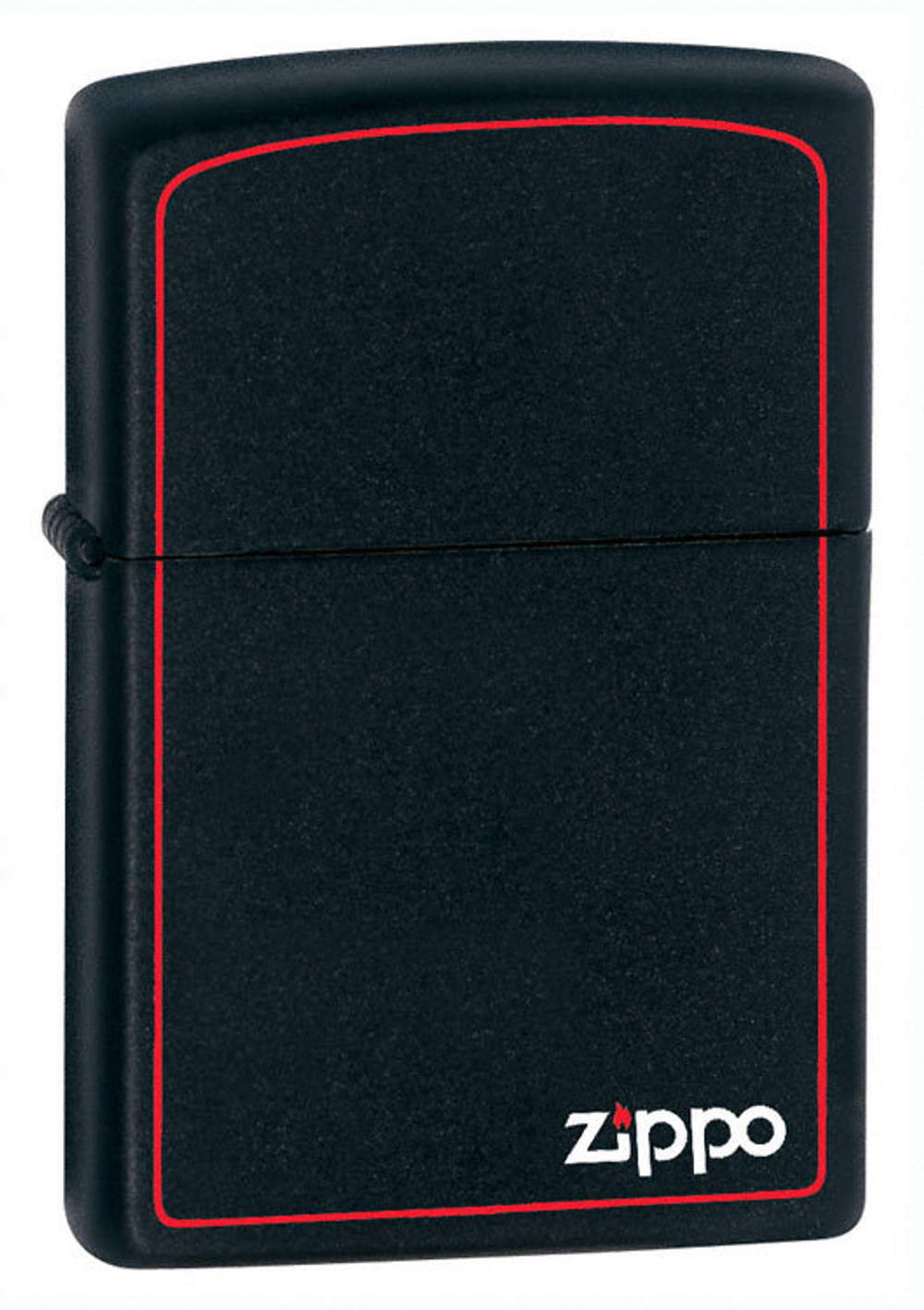 Зажигалка Zippo № 218ZB с покрытием Black Matte, латунь/сталь, чёрная с фирменным логотипом