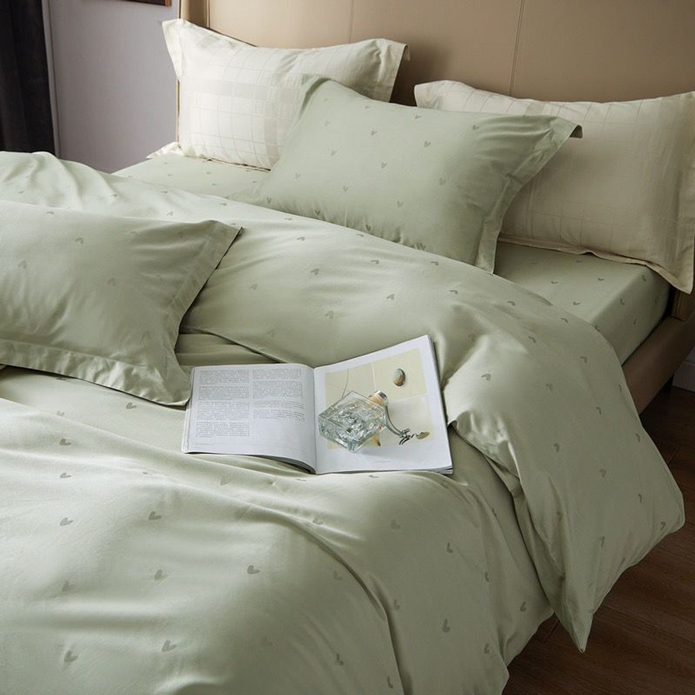 ZEPHYR HOME КПБ 1.5 Полуторка Египетский хлопок Зеленый