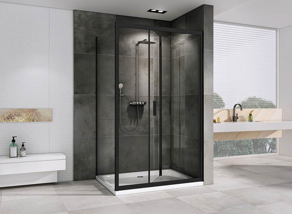 Душевой уголок Abber Sonnenstrand 90x100 AG07090B-S100B профиль Черный стекло прозрачное
