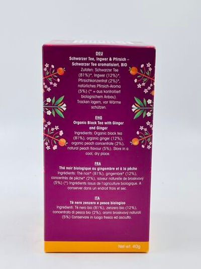 Чёрный цейлонский чай English Tea Shop имбирь и персик, 20 пакетиков, 40 г