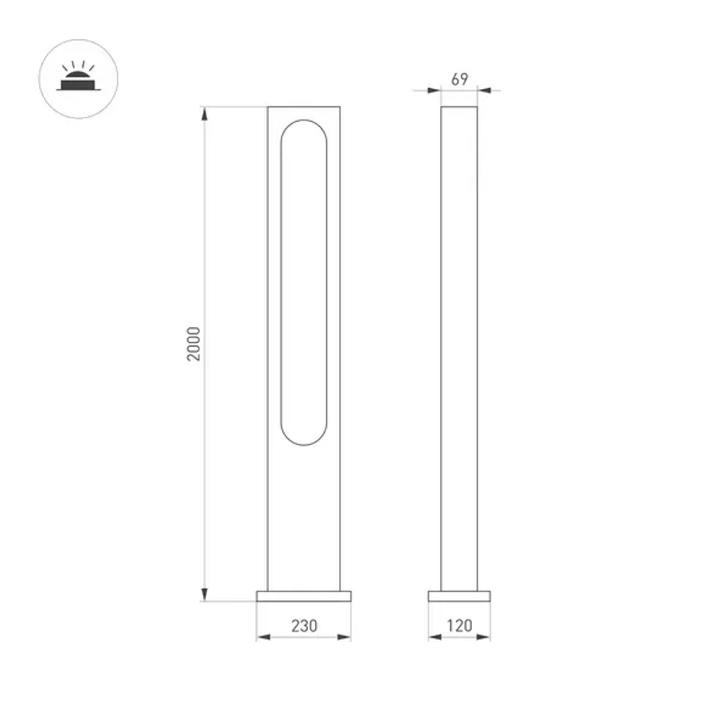 Светильник LGD-MUSE-BOLL-H2000-18W Warm3000 (DG, 328 deg, 230V) (Arlight, IP65 Металл, 3 года) 037522