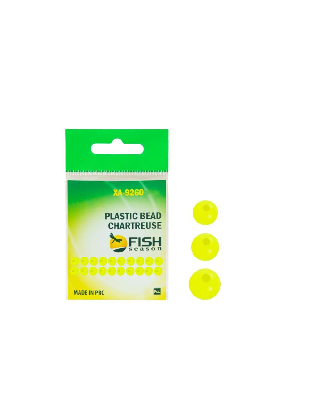 Бусины пластиковые для монтажа рыболовных оснасток Plastic Bead CHARTREUSE XA-9260 №5