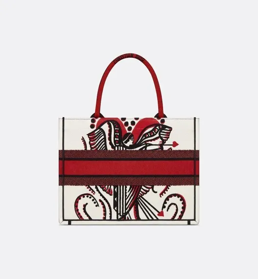 Сумка Dior Book Tote, модель среднего формата красный