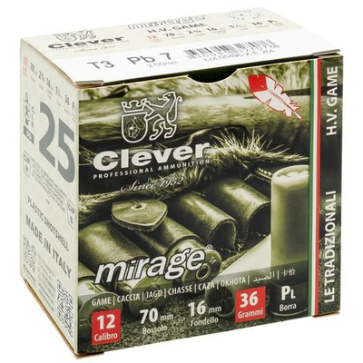 Патрон 12/70 Clever №7 36г п/м, коробка 25 шт.