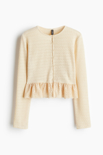 Кардиган с баской из вышитого хлопка - H&M