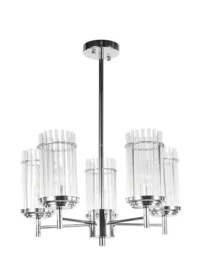 Люстра подвесная на штанге NewRgy 9234R/5 CHR, 5×40 Вт, хромированная