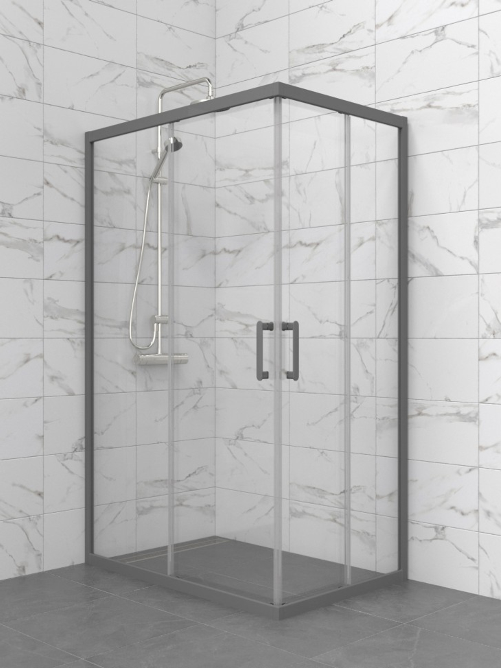 Душевая Ширма Triton Фикс-Графит 120х80