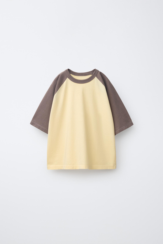 ZARA ФУТБОЛКА С РУКАВАМИ РЕГЛАН, ЖЕЛТЫЙ