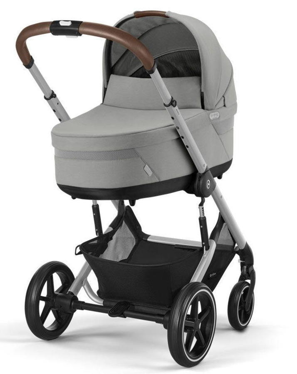 Коляска Cybex Balios S Lux SLV complete Aton B2 Bay Blue Base One 4 в 1 Stone Grey с дождевиками