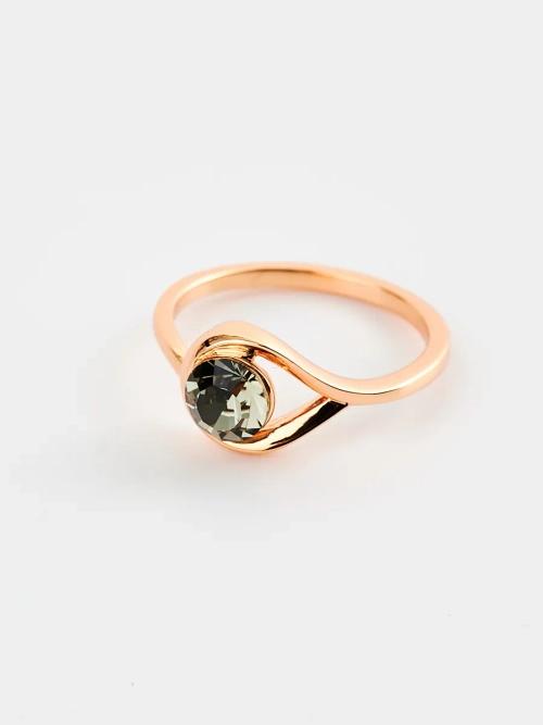 Кольцо Белла с серым кристаллом Swarovski