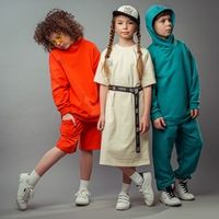 Худи оверсайз "Bb team" Яркий коралл подростковое облегченное