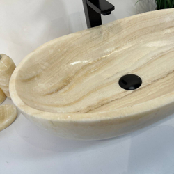 Раковина из оникса Oval White EO-66892 60x37x18 из натурального камня