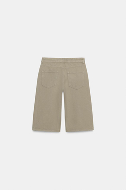 ZARA ДЖИНСОВЫЕ ШОРТЫ СО СРЕДНЕЙ ПОСАДКОЙ — ZW COLLECTION, ХАКИ