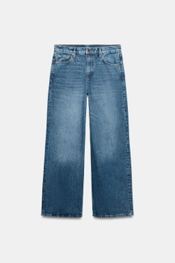 ZARA ДЖИНСЫ WIDE-LEG С НИЗКОЙ ПОСАДКОЙ — ZW COLLECTION, СИНИЙ