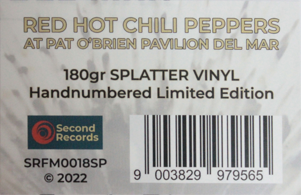 Red Hot Chili Peppers / Live At Pat O'Brien Pavilion Del Mar (December 28 1991)(Coloured Vinyl)(LP)