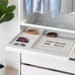 IKEA KOMPLEMENT (ИКЕА КОМПЛИМЕНТ) — Вкладыш с 4 отделениями, светло-серый, 15x53x5 см, фото 2