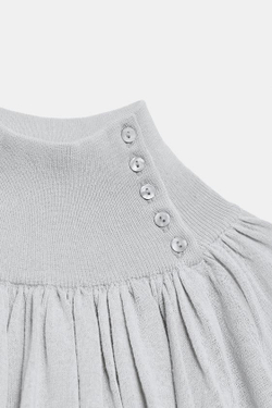 ZARA СТРУЯЩАЯСЯ КОМБИНИРОВАННАЯ БЛУЗА, СВЕТЛО-СЕРЫЙ