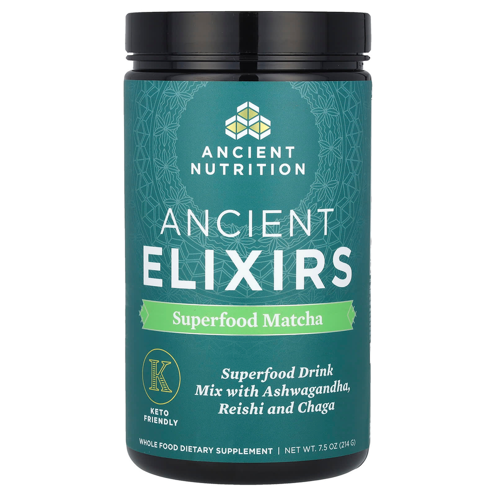 Ancient Nutrition, Ancient Elixirs, суперфуд матча, 214 г (7,5 унции)
