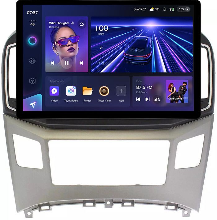 Магнитола для Hyundai H1, Grand Starex 2015-2022 (ШГУ монохром) - Teyes CC3-2K монитор 13", QLED+2K, Android 10, Быстрая, 4G SIM-слот, CarPlay