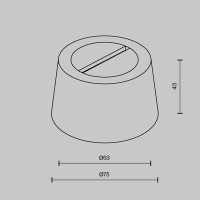 Потолочная чаша Parity накладная с коннектором питания черная, TRA130RSC-1B. TM Maytoni