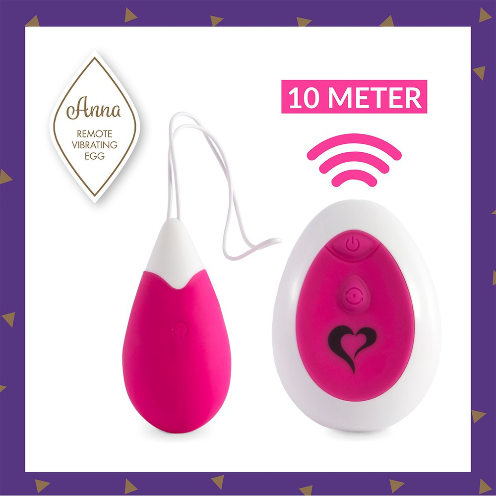 Вибромассажер в форме капли на радиоуправлении Anna Vibrating Egg розовый
