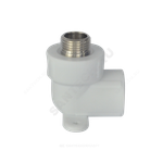 Угольник PP-R комбинированный белый Дн 20х1/2" НР с креплением PRO VALFEX 10121020-PRO