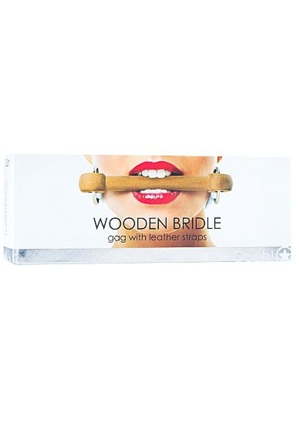 Белый кляп Wooden Bridle с деревянным трензелем (Цвет: белый)