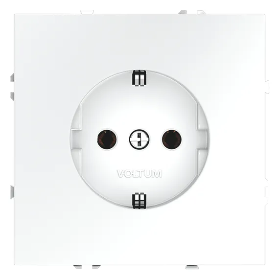 Розетка электрическая с заземлением Voltum S70 Белый матовый VLS040102