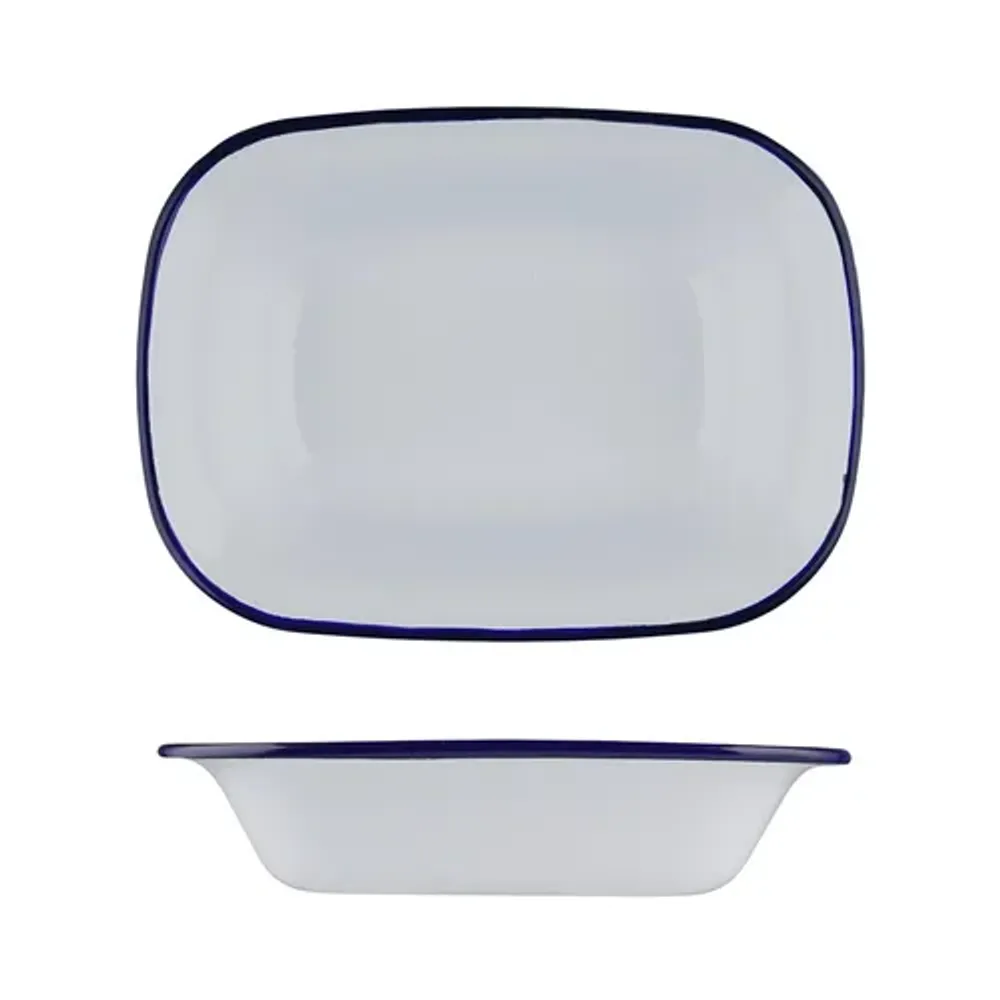 Блюдо для подачи 19,5*14 см h4,5 см 520 мл Blue Rim эмалированая сталь SUNNEX [1]