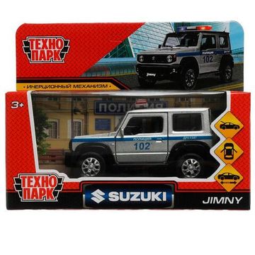 Машина металл SUZUKI JIMNY ПОЛИЦИЯ 11,5 см, двер, баг, инер, сер, кор. Технопарк